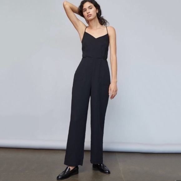 NWT Anthropologie Maeve Sleeveless Magdalena Sleeveless Crepe Jumpsuit Black - Picture 1 of 7